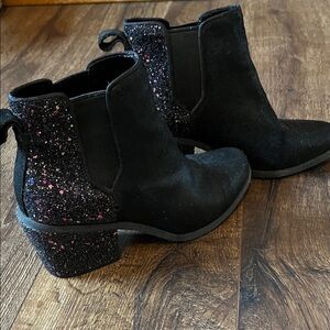 Black Glitter Ankle Boots by Toms